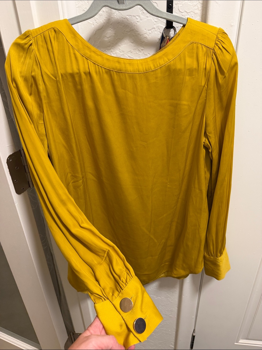 LOFT Silk Mustard Blouse